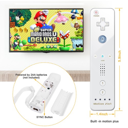 Weiß Wiimote mit Motion Plus, Fernbedienung Nunchuck Für Nintendo Wii / WIIU GZ - Bild 3 von 19