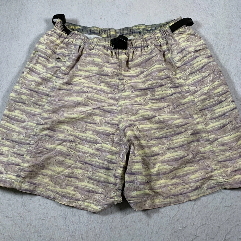 Pantalones Cortos Patagonia Para Hombre XL Marrón Verde Arco Iris Trucha Forrados De Colección Exterior Nylon Foto 3 de 4
