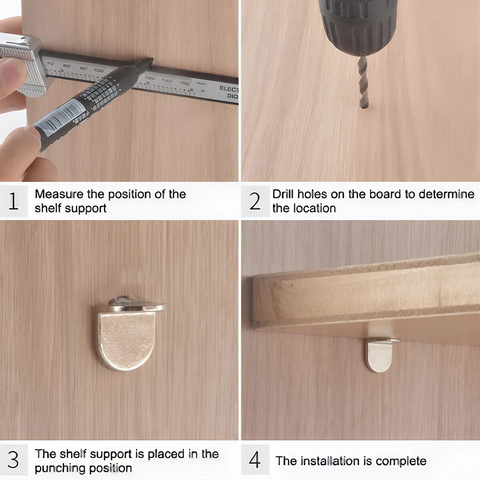 Clavijas de estante de gabinete soporte ganchos en forma de L clavijas pasadores para armarios de cocina estante Foto 2 de 4