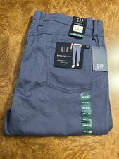 Men  s Gap 5-Pocket Pants, Classic Style, Soft Stretch Twill 40 X 32, Blue Indigo