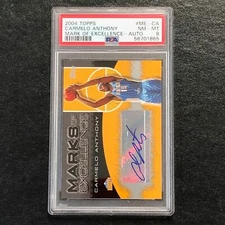 2004-05 Topps Marks Of Excellence #ME-CA Carmelo Anthony Signed Card NM-MT 8 AUT