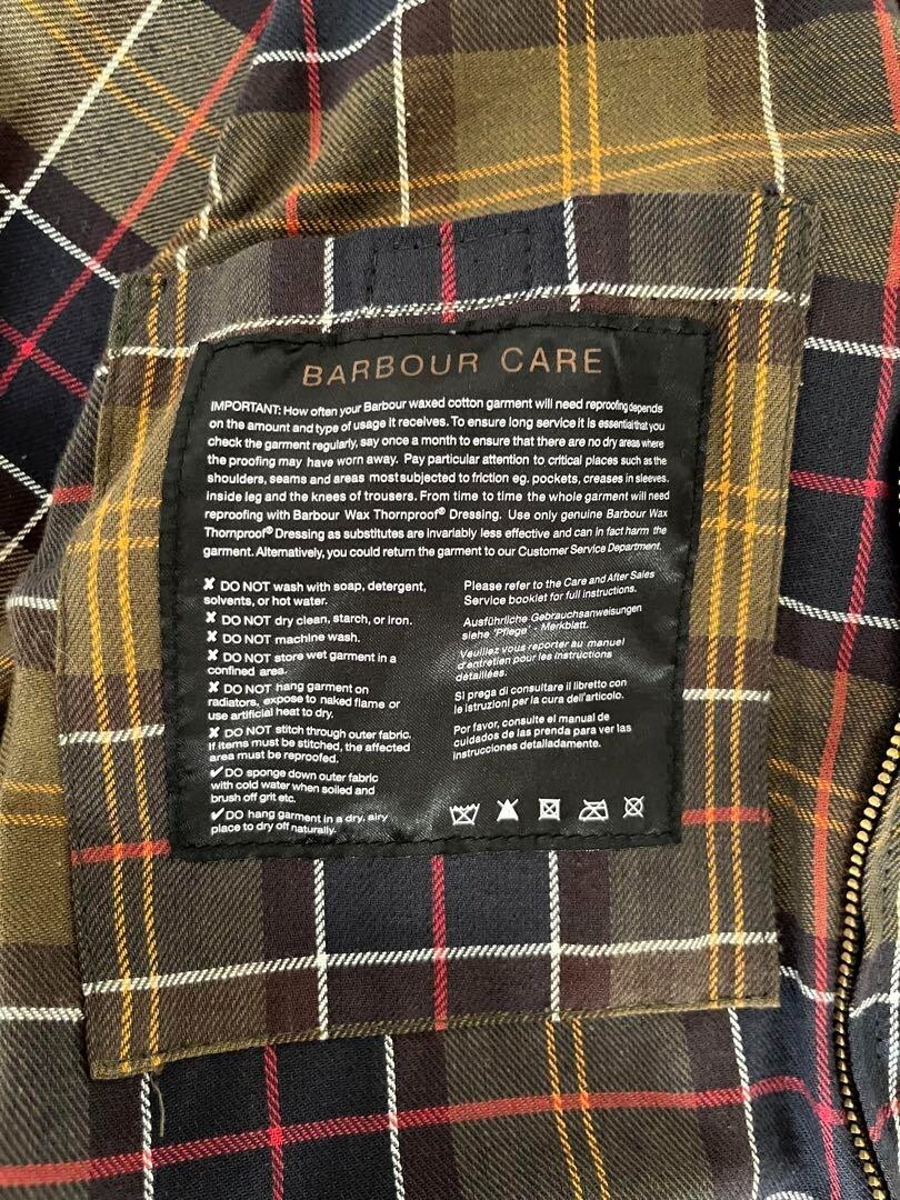 Barbour BEDALE Jacket Wax cotton blouson Men's Size 36 Khaki image 7