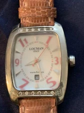 LOCMAN DIAMOND TITANIO REF. 483 TITANIUM CASE QUARTZ WATCH MOTHER OF PEARL