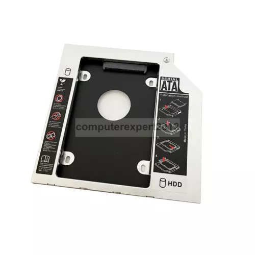 2nd HDD SSD Hard Drive Optical Caddy Adapter swap 9.5mm Laptop SATA CD DVD ODD