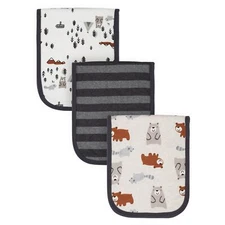 Gerber Baby Boys 3 Pack Burp Cloths NEW Adorable Woodland & Stripe Design