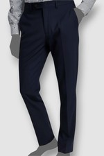 Bar III Men's Blue Solid Slim-Fit Wool Dress Pants Size 30W 32L