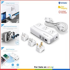 Universal Travel Adapter 220V to 110V Voltage Converter 3 AC 4 USB Worldwide