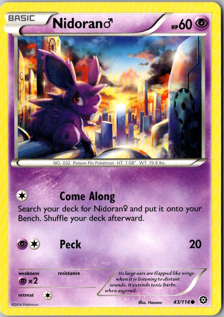 Nidoran M Pokemon Steam Siege 43/114 LP
