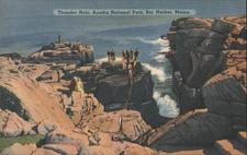 Bar Harbor, Maine ME Thunder Hole, Acadia National Park Tichnor 1965 Newport, VT
