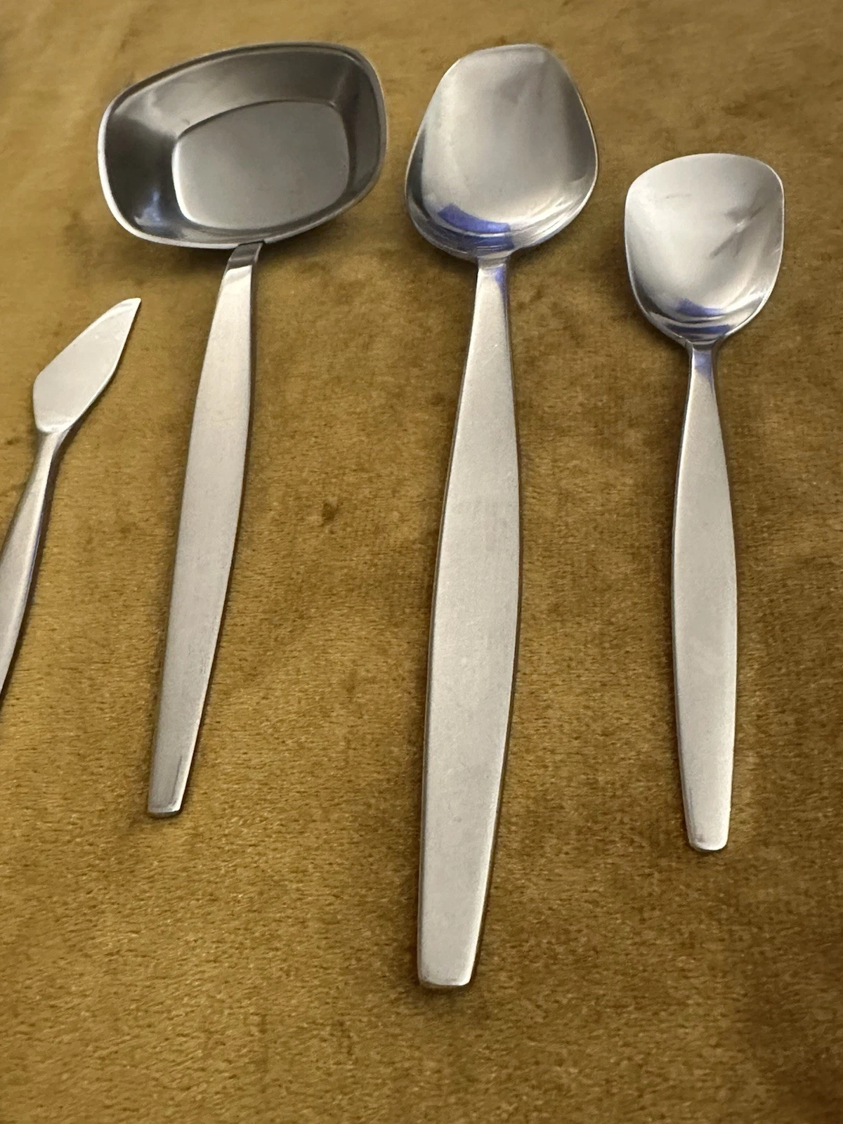 (4) Serving Pieces Ladle Spoon Knife + Gense FOCUS Satin 18-8 Sweden