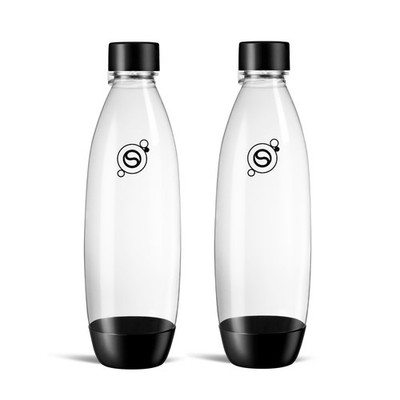 SodaStream Black 1L Slim Carbonating Bottles Twin Pack, Pack Of 2, 