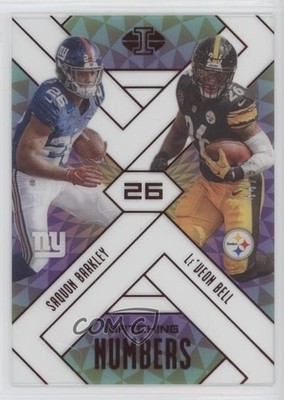 2018 Panini Illusions Red 44/99 Saquon Barkley Le'Veon Bell #12 Rookie RC 0e1