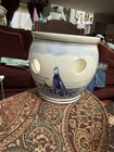 VTG Hand-painted Delft blue/white orchid pot 5”t x 5”w at mouth made in Holland — photo 3
