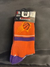 NBA Phoenix Suns Pair Boys Large Crew Socks Fits 9-11 Basketballs On Them