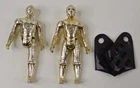 Lot of 2 C-3PO w/ Removable Limbs & Net 1982 Kenner All Original Hong Kong