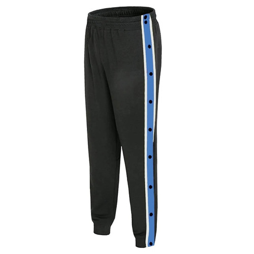 NEU Herren Tear Away Basketball Hose hoher Schlitz Druckknopf sportlich schwarz SMALL