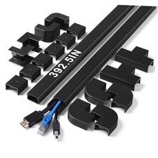 392.5in Wire Covers for Cords Kit-Cord Cover Wall, Wire Hiders for Medium Black