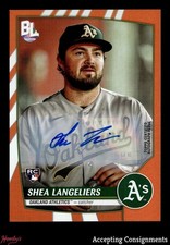 2023 Topps Big League Electric Orange #212 Shea Langeliers RC ROOKIE AUTO