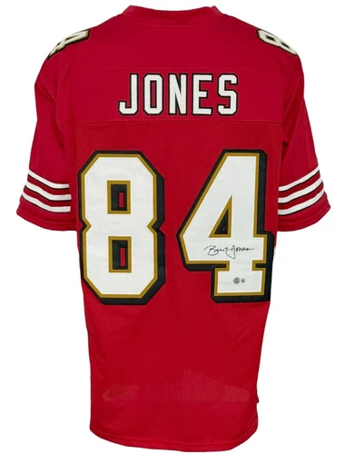 San Francisco 49ers Brent Jones Autographed Pro Style Red Throwback Jersey BA...