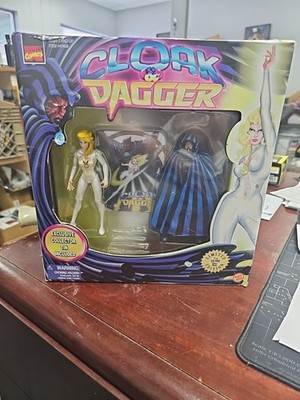 Toy Biz Marvel CLOAK & DAGGER 6in Figures Limited Edition W/Collector Tin ~ 1997