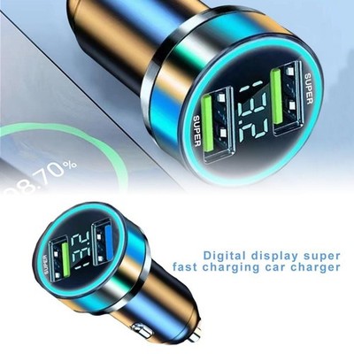 120/240W Digital Display Super Fast Charging Car Charger Good Portable 2USB S6W4