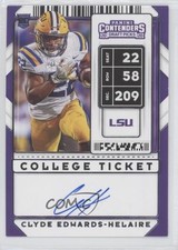 2020 Contenders Draft Picks RPS College Ticket Clyde Edwards-Helaire Auto 0u7