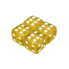 4x Yellow/Gold Dice Car Valve Stem Cap Air Tire Cover Universal Motorcycle/Bike