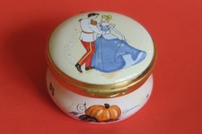 Seltene Disney Cinderella Crummles handbemalte englische Emaille Schmuckdose Pillendose