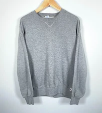 Y2K Russell Athletic Sweatshirt Men's XL Heather Gray Crewneck Solid Blank VTG
