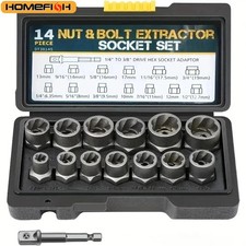 Bolt Extractor Set 14-Piece Stripped Bolt Extractor Socket Set with Storage Case