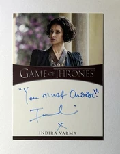 Indira Varma Ellaria Sand Game of Thrones Iron Anniversary Inscription Auto SP