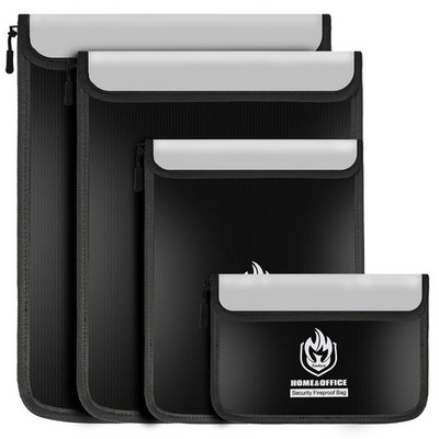4 Pack Fireproof Document Bags Waterproof Pouch Zipper Fire Resistant Legal A4