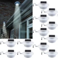1-12X LED Solar Powered Gutter Light Outdoor/Garden/Yard/Wall/Fence/Pathway Lamp