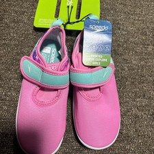 NWT Speedo Little Girls Large 9 10 Aqua socks Water Shoes Pink Rubber Sole