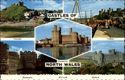 Castles North Wales vintage postcard s465