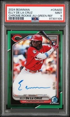 2024 Bowman Chrome Elly de La Cruz Rookie Auto Green /99 PSA 9