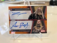2025 Topps Chrome Deadpool Sabretooth + Pyro Dual Auto Orange Shimmer 1/25