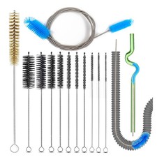 12 Pcs Tube Pipe Cleaners Brush Set,Flexible Drain Brush,Long Straw Blue