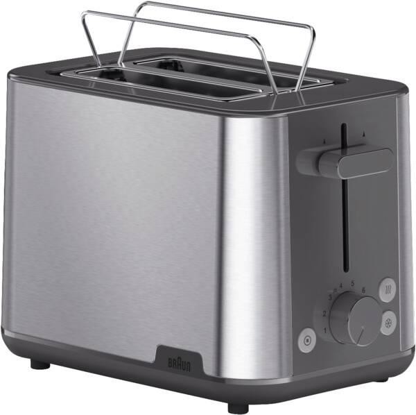Braun HT 1510 GY 6 2 slice(s) 900 W Grey, Stainless steel