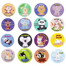 1000 pcs Animal Stickers for Kids Teachers Classroom School 16 Designs Reward