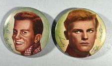 Pat Boone & Tab Hunter Vintage Pinbacks 2.25” 1950’s NOS