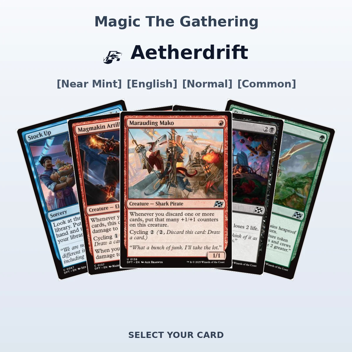 Magic The Gathering Aetherdrift - Select Your Cards (NM, Normal, Common)