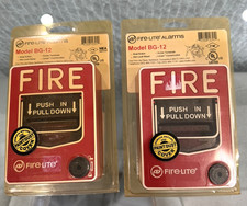 Lot of 2 Fire-Lite BG-12 Dual Action Fire Alarm Pull Station with keys