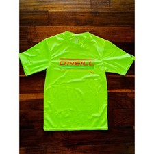 O'Neill Skins Rash Guard Men Small Neon Green Excellent 50 UV Protection Surf