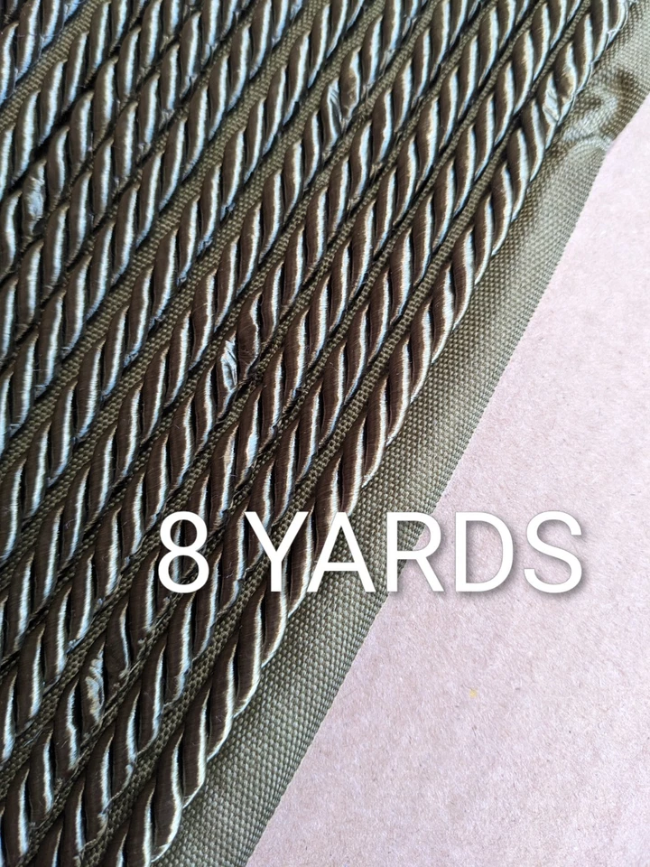 Costura cordón labial recorte trenza encuadernación tapicería almohadas artesanías 15 yardas musgo salvia Foto 3 de 4