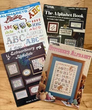 4 CrossStitch ALPHABET Leaflets- OVER 150 DIFFERENT DESIGNS! STITCHER'S ALPHABET