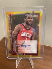 2025-26 Topps Chrome #58 Jalen Green True Gold Auto  #/50 Rockets