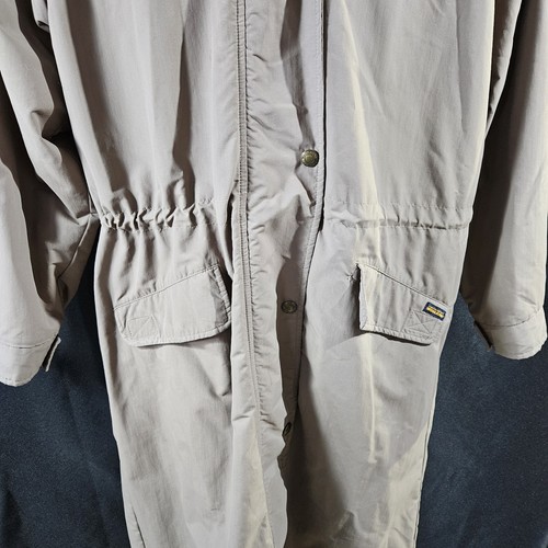 Vintage Woolrich Tan Mushroom Tench Coat Hooded Jacket Womens L - Picture 3 of 18