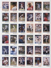 1990 Stickers Uncut 36-Sticker Sheet Roger Clemens Rob Dibble Eric Davis HOF 1g4