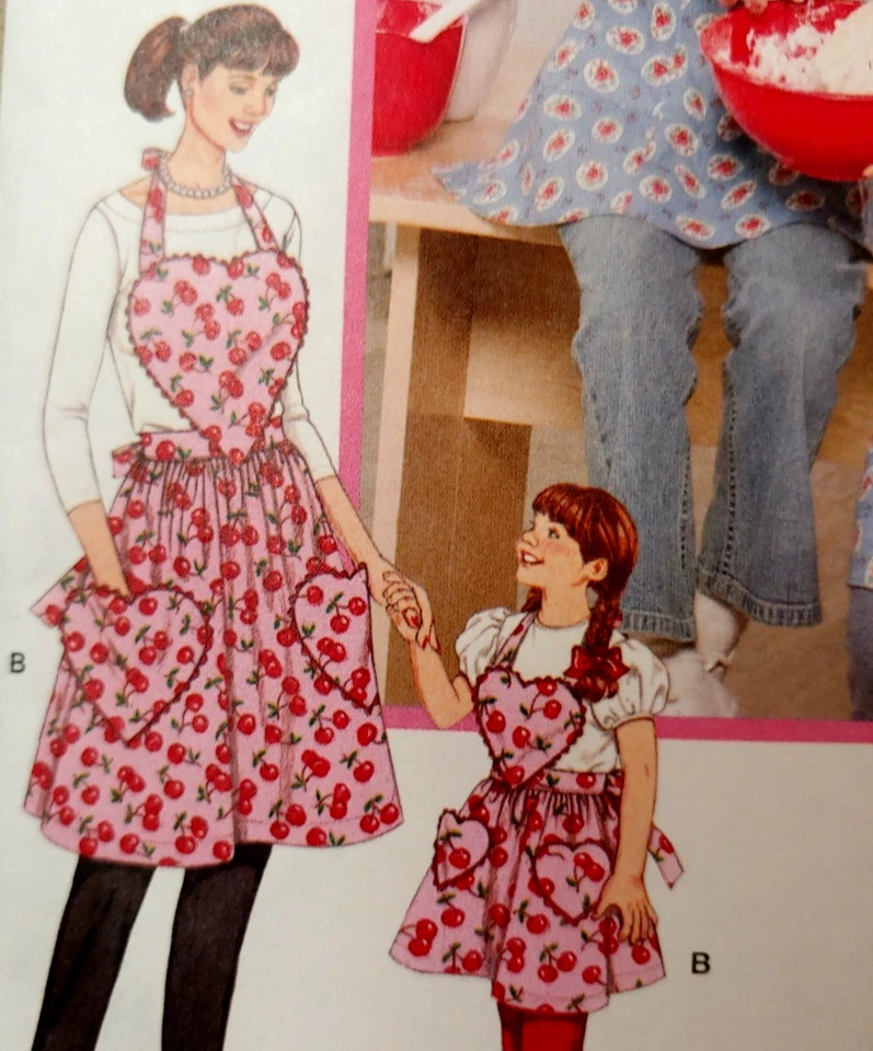 Delantal Simplicity Misses/Niño Patrón 3949 Talla S-M-L, con o dos bolsillos SIN CORTAR Foto 3 de 4